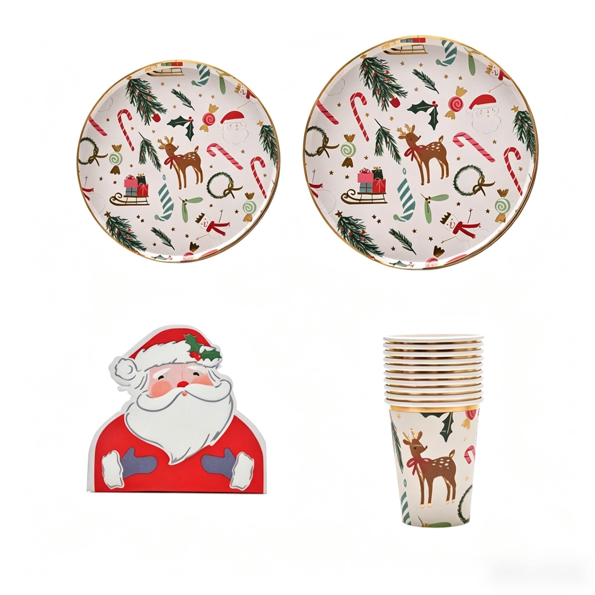 圣诞节派对一次性餐具Christmas Party Disposable Tableware Set