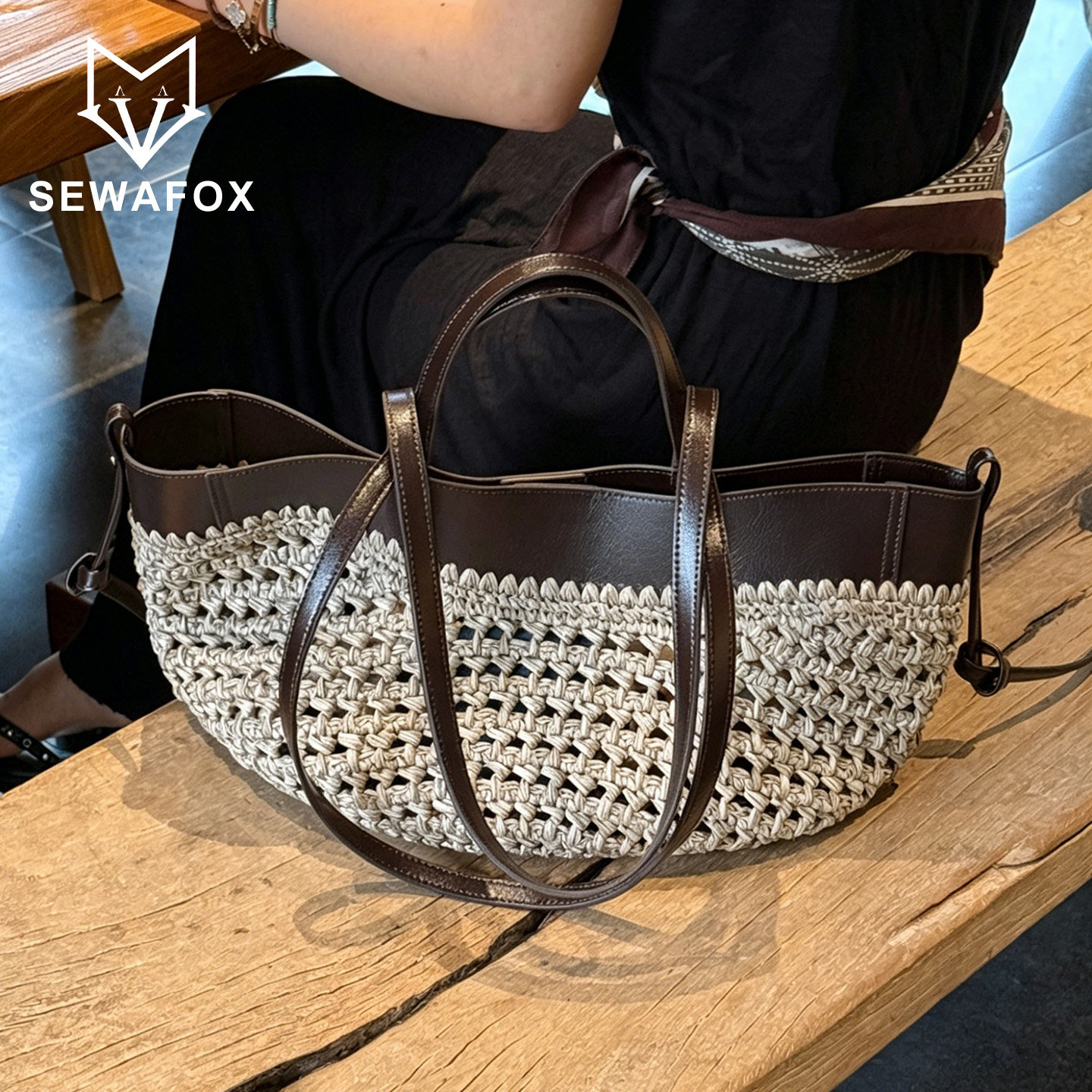 SEWAFOX清冷感小众菜篮子包