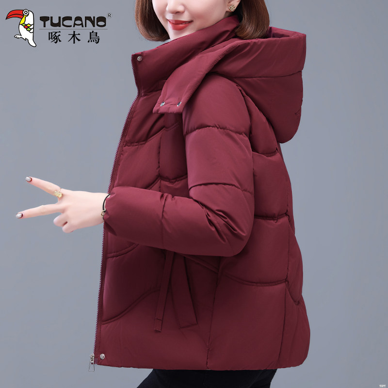 啄木鸟妈妈短款棉服2025新款冬季洋气小个子加厚棉袄保暖棉衣外套