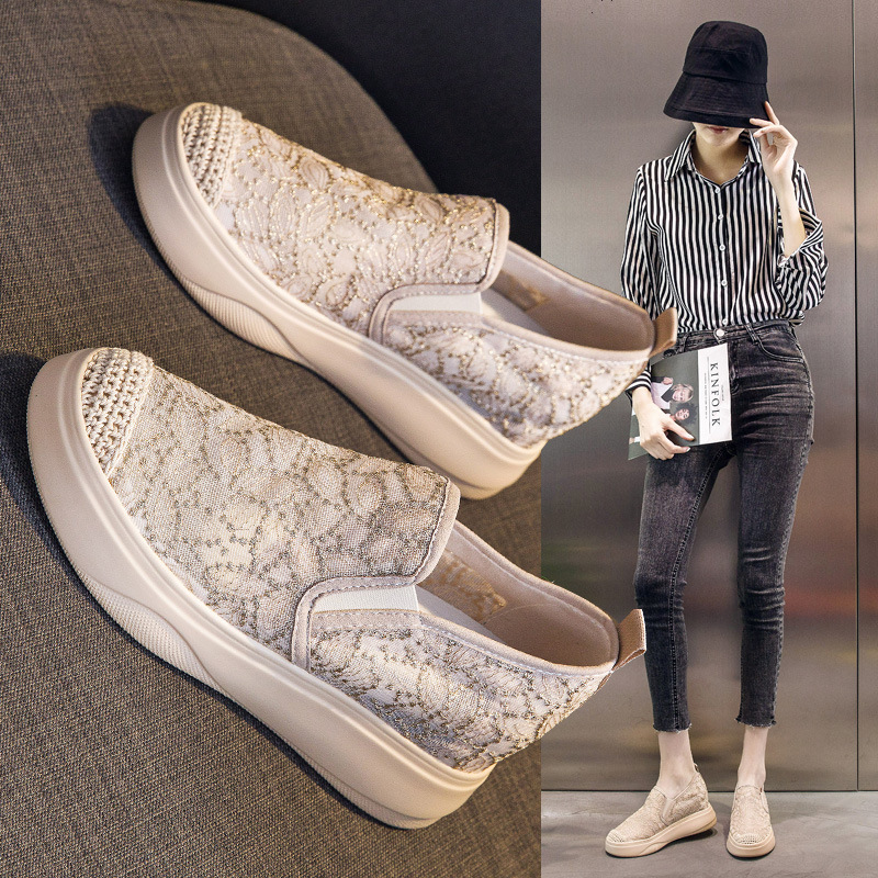 测试推荐内增高女鞋网面透气厚底