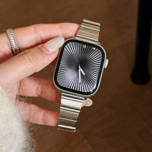 适用AppleWatch不锈钢小方块表