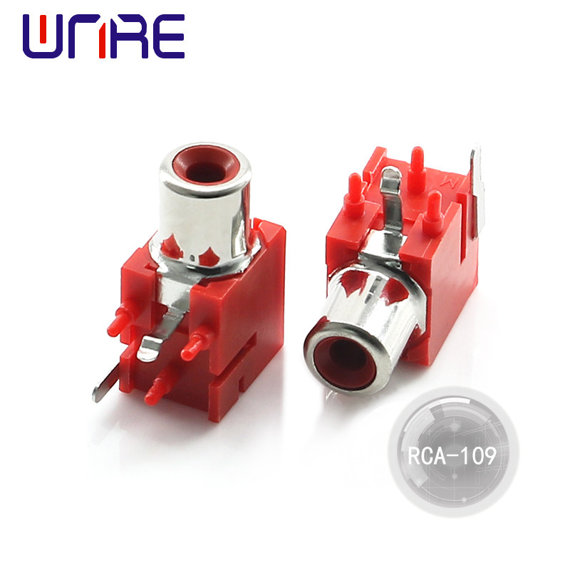 RCA-109A电视音箱 RCA母座接口连接线对接头AV音频插座莲花座配件