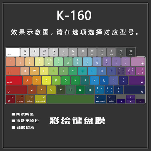 彩虹款适用于2022苹果MacBook键盘膜Pro14寸Air13新款笔记本软膜