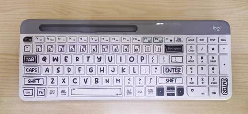手绘款漫画风键盘贴纸可爱卡通贴纸Logitech罗技k580贴纸MK470贴
