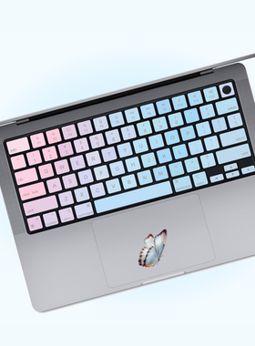 蓝色妖姬适用于2023苹果MacBook键盘贴纸Pro14寸Air13笔记本贴纸