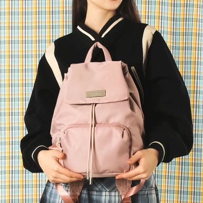 masmarulez官方正品现货防水束口双肩包 draw flap backpack Pink