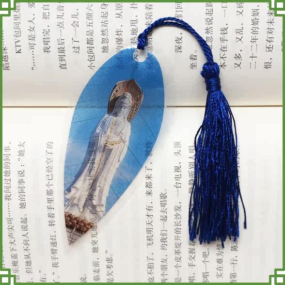 三亚观音石像叶脉书签 海南三亚旅游纪念品 海岛小礼物 菩萨礼品