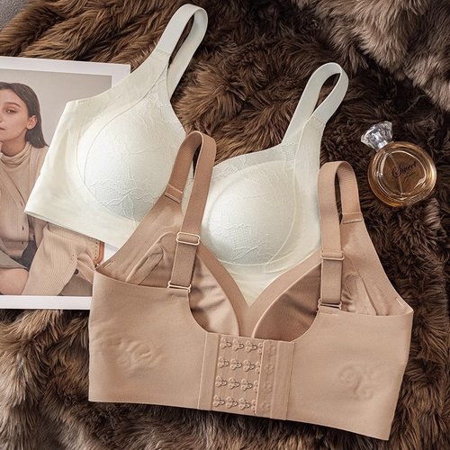 大胸显小胸内衣显瘦薄款防下垂收副乳大码防震运动文胸固定杯夏季