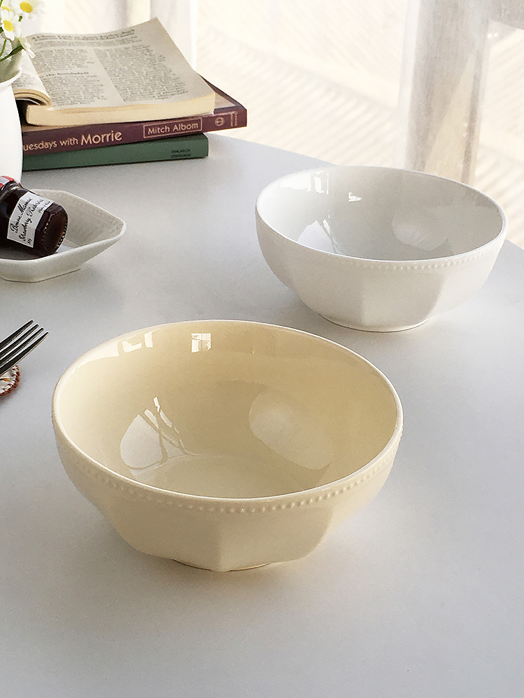 Annie Garden大厂订单浮雕珠点边陶瓷碗家用拉面碗汤碗大碗