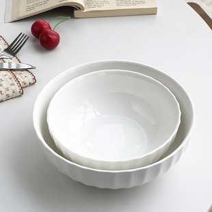 北欧现代简约ins设计白色陶瓷汤碗面碗 大厂订单 Annie Garden