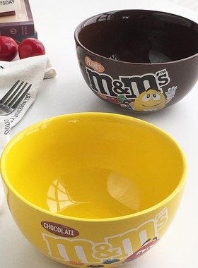 Annie Garden  外贸订单 可爱卡通豆M经典造型陶瓷碗沙拉碗汤面碗
