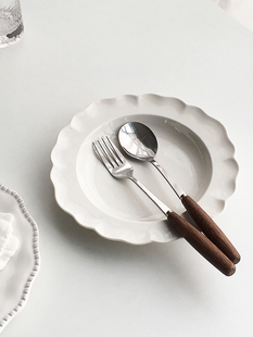 Annie 简约ins纯白陶瓷餐盘甜品糕点西餐意面盘菜盘酒店用 Garden