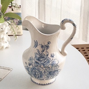 欧式 外贸出口 复古高级感陶瓷花瓶提壶可水培冷水壶 Garden Annie