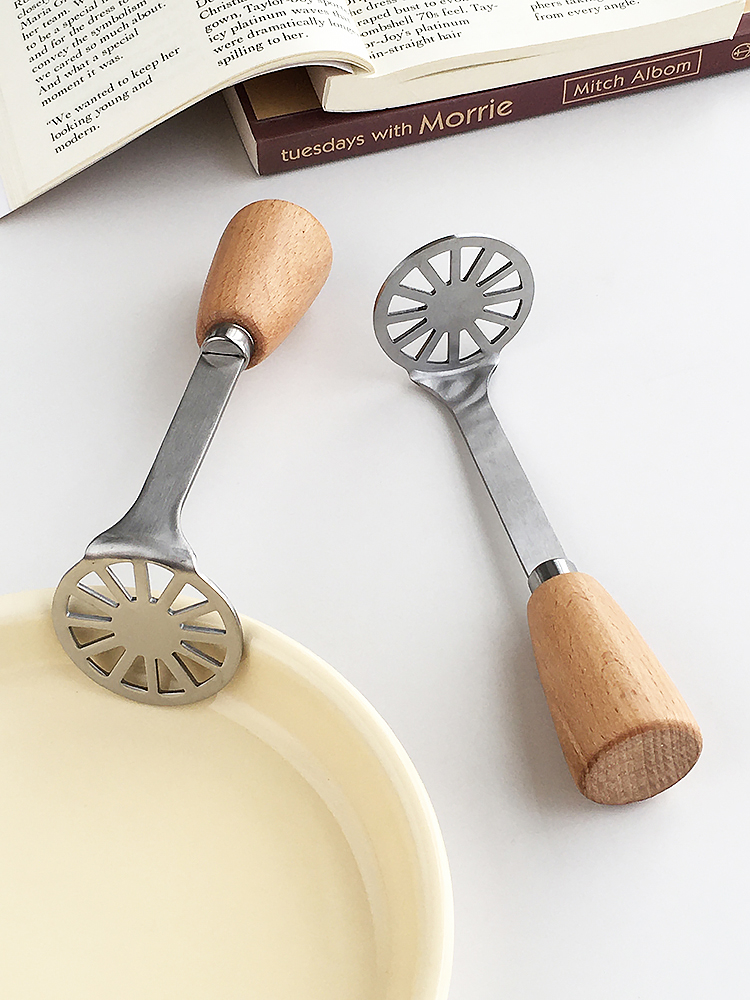 Annie Garden 家用胖墩实木手柄捣泥器ins加厚不锈钢压土豆泥神器