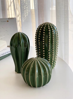 Annie Garden 外贸订单 居家民宿酒店创意装饰陶瓷仙人掌摆件