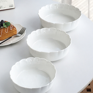 日式 大厂订单 ins风花边高温陶瓷家用汤沙拉碗微瑕 Garden Annie