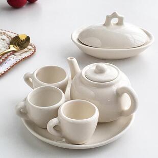 Annie 草木灰陶瓷茶具功夫茶特小号浓缩杯过家家迷你壶杯 Garden