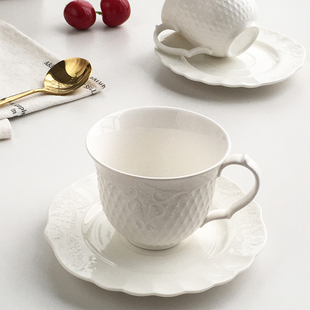 宫廷复古精致浮雕陶瓷下午茶点心咖啡杯碟 外贸订单 Annie Garden