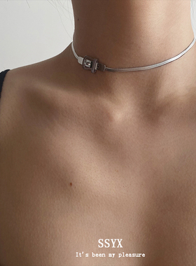 钛钢皮带扣ins冷淡风欧美锁骨链