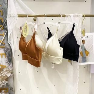 细带美背内衣女无痕无钢圈聚拢文胸性感轻奢蕾丝边防走光缎面胸罩