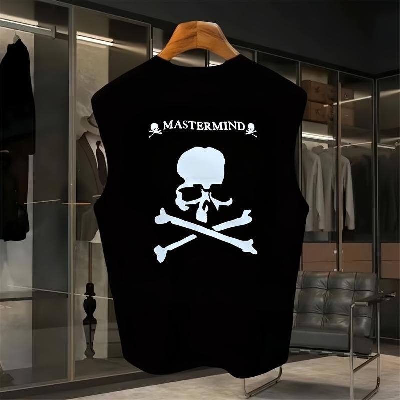 夏季新款潮牌时尚酷帅骷髅头印花重磅无袖上衣男士背心,男装,背心,淘宝优惠券,粉丝福利购,淘宝优惠卷