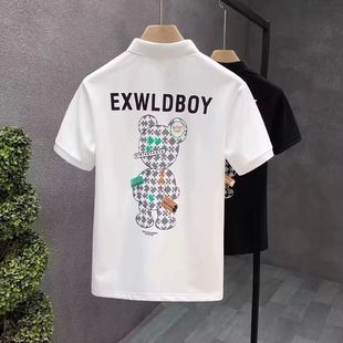 POLO衫 短袖 上衣夏季 潮牌印花帅气休闲修身 T恤 新款 百搭男半袖 时尚