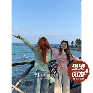 气质百搭别致独特修身 米米子微胖大码 胖mm 时尚 圆领T恤 不规则长袖