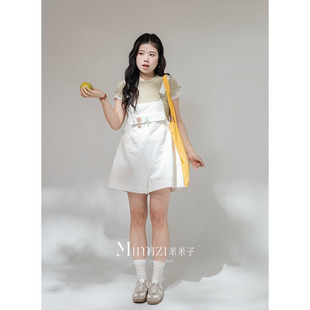 原创设计感高腰背带短裤 米米子微胖大码 复活款 甜妹日记 春 胖mm