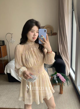 米米子微胖大码胖mm 收腰千金风气质短款连衣裙时尚韩版裙子女