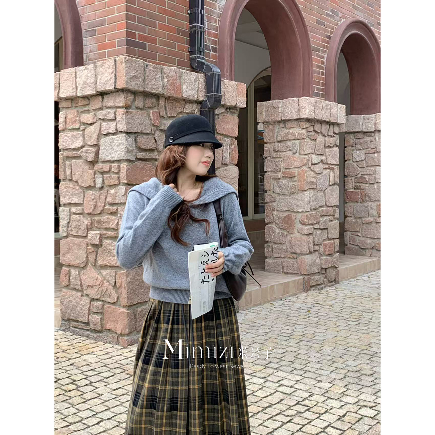 米米子微胖大码胖mm 休闲甜美修身气质宽松灰色长袖连帽毛衣女冬