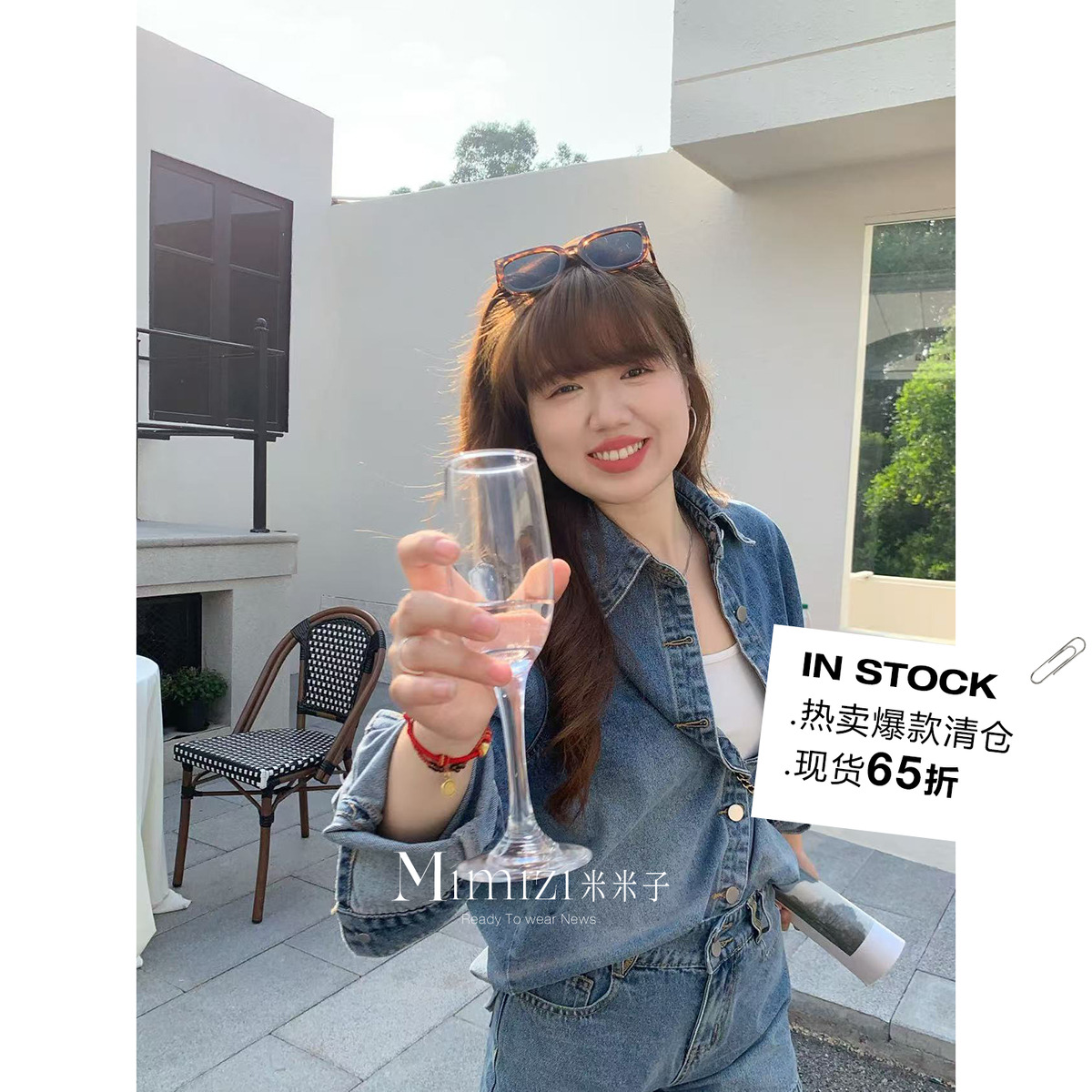 米米子微胖大码胖mm“牛仔乌托邦”时尚气质牛仔上衣短裤套装女春