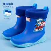 可爱卡通防滑汽车款 迪士尼儿童雨鞋 靴男孩美国队长蜘蛛侠防水套鞋