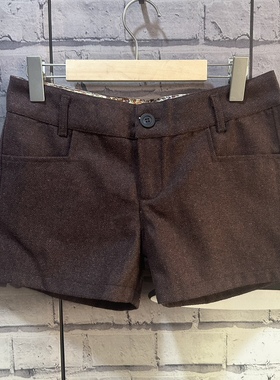 腰围78臀围96裤长31宽松大码毛呢短裤有内衬短裤女秋冬C603