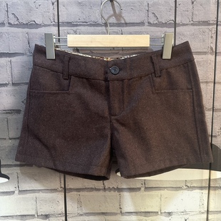有内衬短裤 毛呢短裤 女秋冬C603 长31宽松大码 腰围78臀围96裤