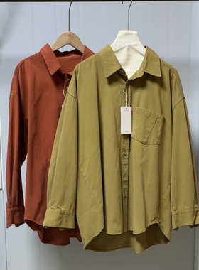 胸围132衣长65左右宽松全棉加厚翻领外套衬衫长袖秋冬大码衬衫