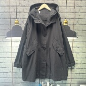 连帽风衣女B054 水洗棉中长款 原单高品质宽松大码 170斤可穿女装