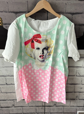 胸围100衣长63 宽松套头短袖大码T女特价C521