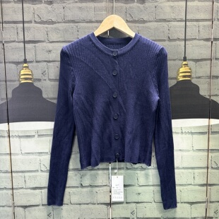 女打底衫 柔软针织开衫 上衣AA323 圆领薄款 修身