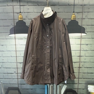 170斤内可穿中长款 女装 风衣女B422 涂层可立领大码 原单好货牌子