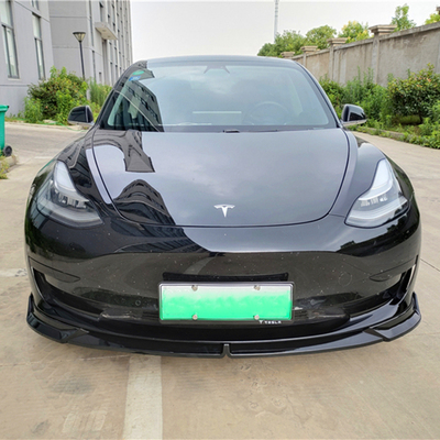 适用于特斯拉model3改装前唇小尾翼 Tesla Model Y专用三段式前铲