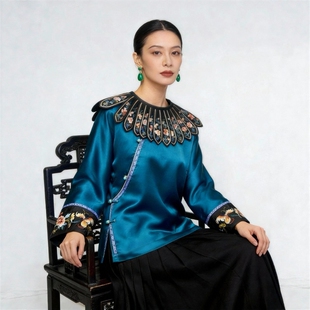 华韵风华·重工刺绣云肩上衣新中式国风女春季新款高级感轻奢气质