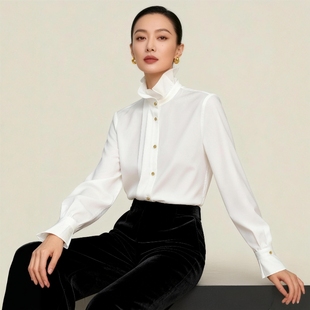 华韵风华·白衬衫立领上衣新中式国风女气质高级感轻奢内搭棉质