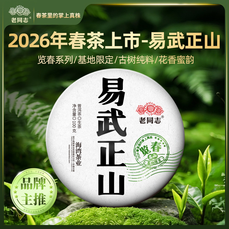 老同志普洱 基地限定【2026览春易武正山】买一送一生茶饼茶100克