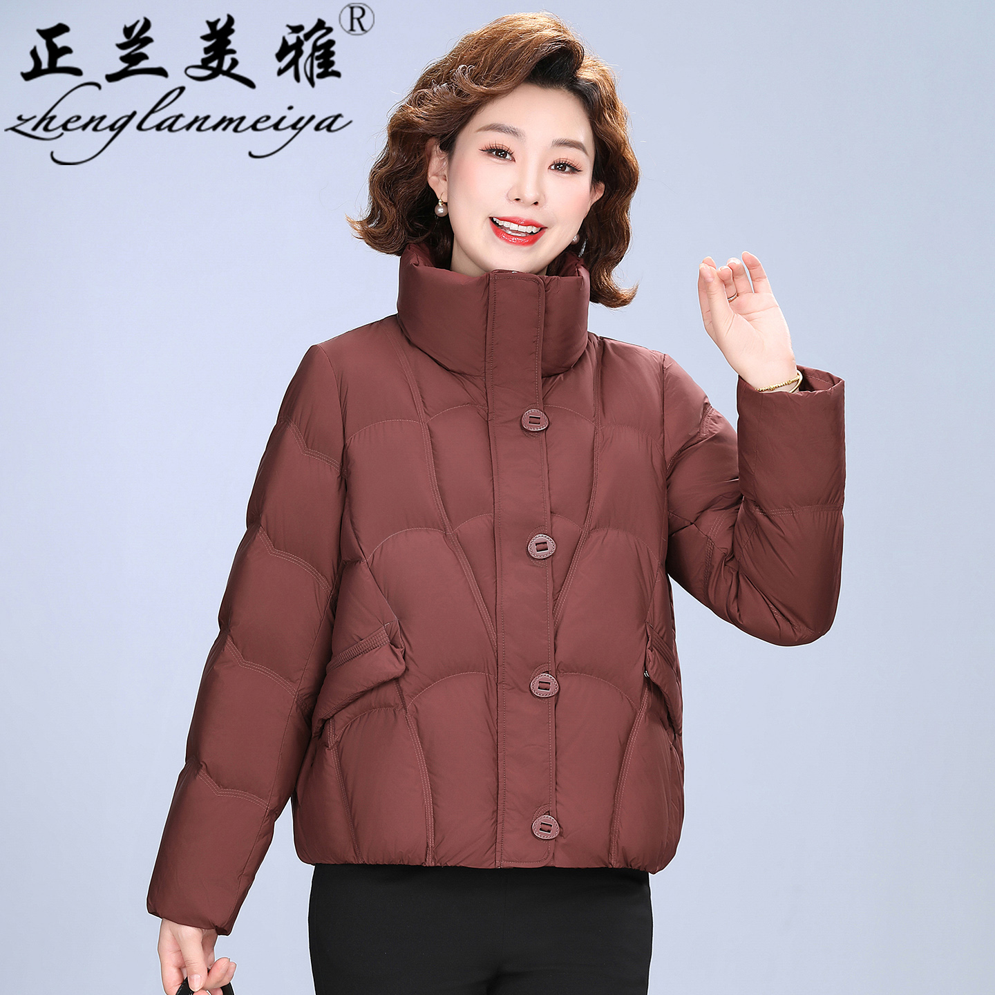 妈妈羽绒服冬季小个子保暖短外套