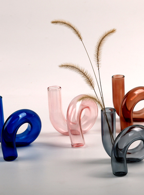 特色创意玻璃花瓶手工制作欧式风格办公家居摆件