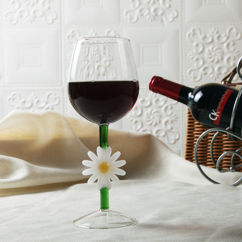 创意小雏菊玻璃红酒杯