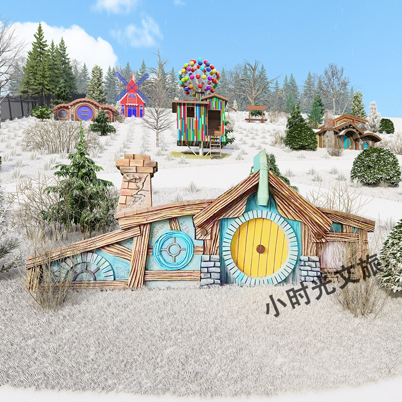 户外景区农场幼儿园霍比特小屋摆件网红打卡拍照背景造景景观装置