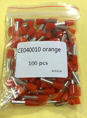 管型端子CE040010针型端子E4010欧式4平方红色和灰色100只/包