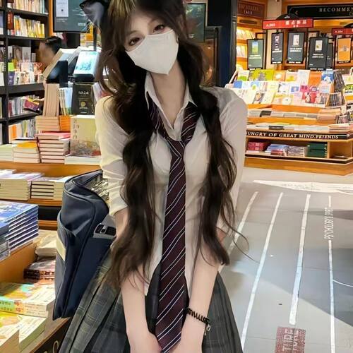 日系jk制服衬衫女短袖奶白色