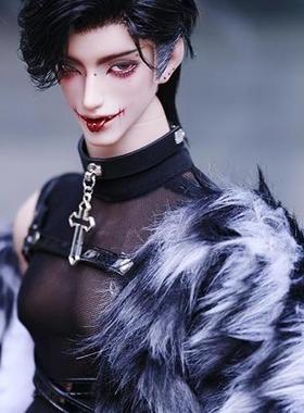 【Q&C】bjd4分普叔ID壮叔75叔体娃衣毛绒外套透视连体衣皮裤套装